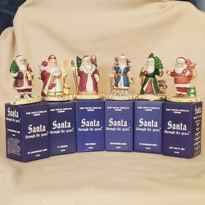 Santas Through The Years Set of 6 Hand Painted Figurines